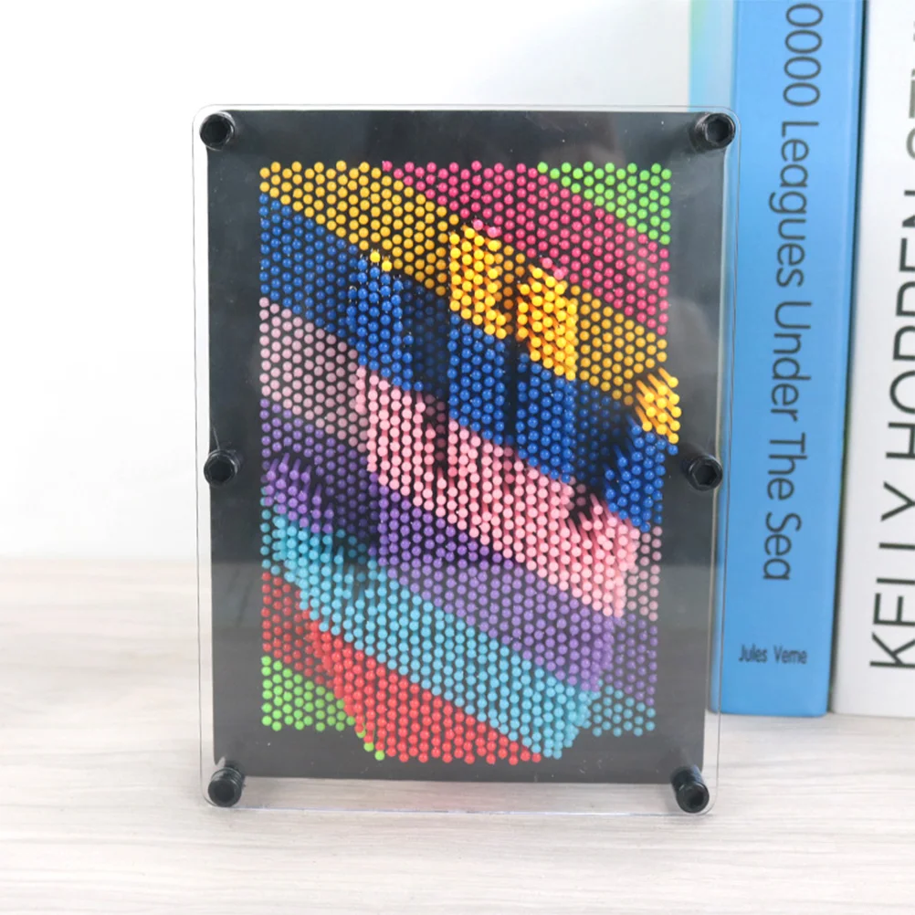 Fingerprint Needle Painting 3d Pin Toy Dimensional Sculpture Toys Impression Board Kids Hand Three-dimensional