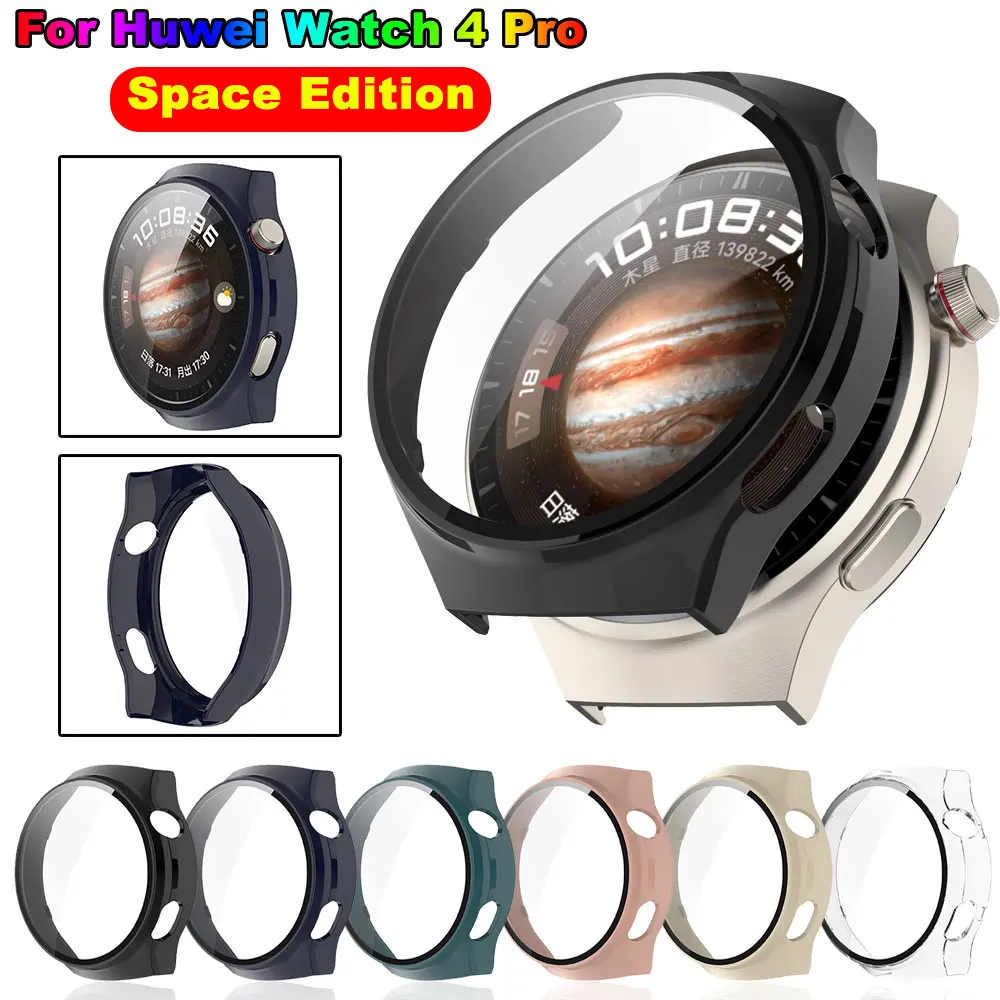 PC Case + Glass For Huawei Watch 4 Pro Space Edition Smart Watch Screen Protector Bumper Shell Huawei Watch 4Pro Cover Cases