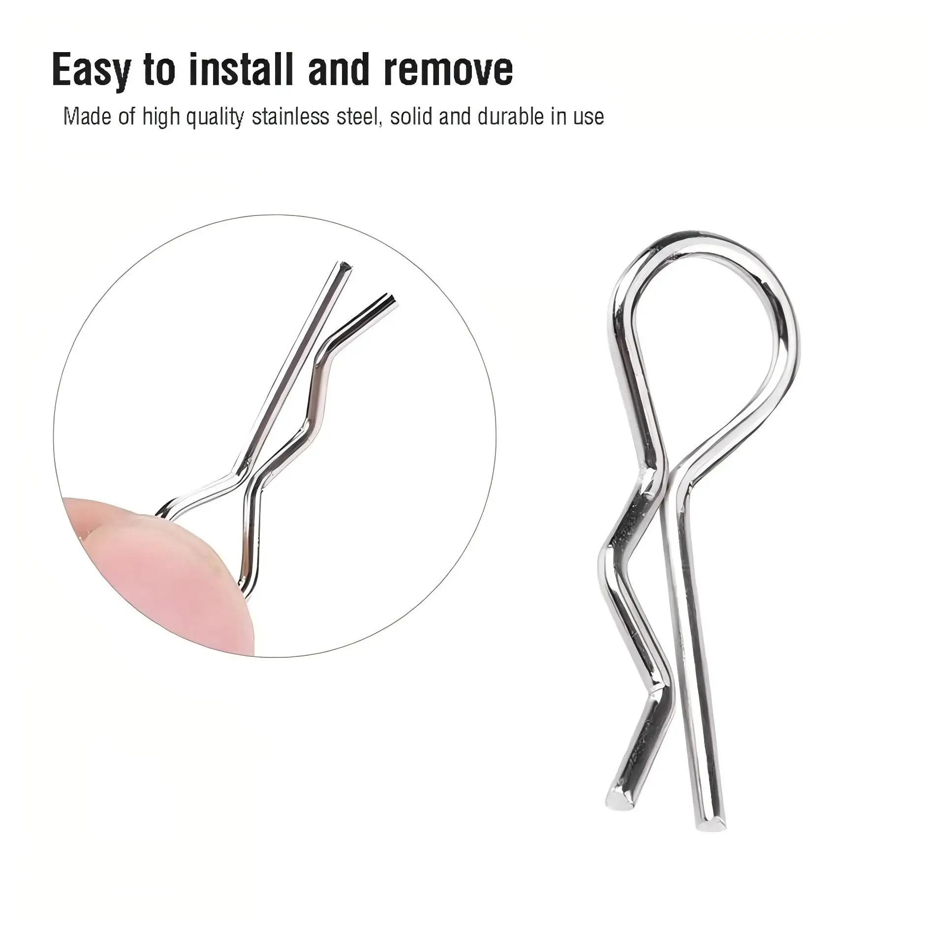 Upgraded Stainless Steel R Pin Body Clip Set for HSP 94122 94123 94166 94188 1/10 1/8 RC Buggy Car - Upgrade Parts