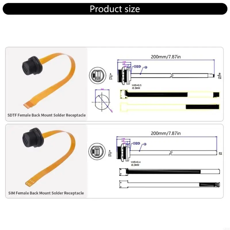 G8DF E13 Steker Berulir IP67 Konektor Tahan Air Soket Kartu Memori SDTF Fleksibel