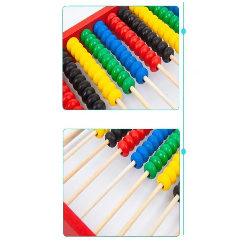 New Wooden Wooden Abacus Red Blue Yellow Educational Calculation Bead Intelligence Development Hobbies Counting Kid Toys