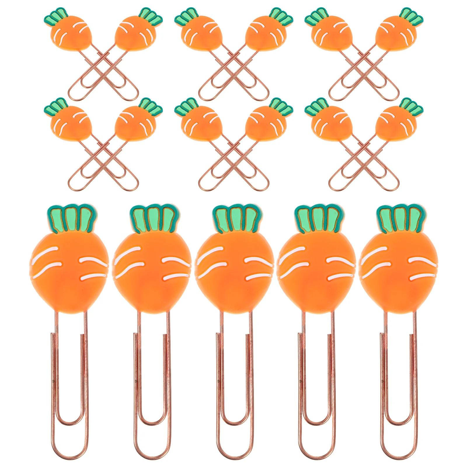 

20 Pcs Carrot Bookmark Paper Clip Cartoon Clips Decorative Metal Carrots Fancy Paperclips Soft Rubber Novelty Student
