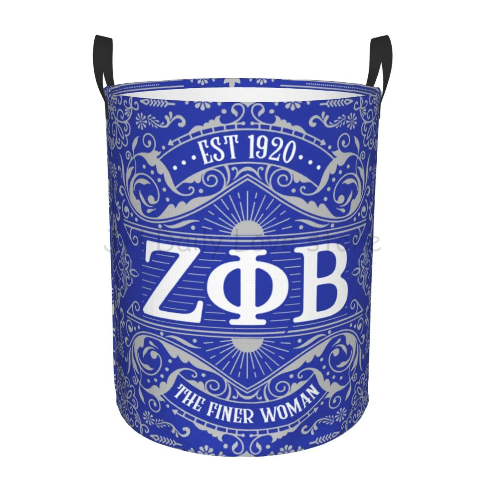 Cesta de lavandería con estampado Zeta Phi Beta, bolsa de lavandería decorativa con asas, contenedor de almacenamiento plegable para dormitorio, cesto para guardería, almacenamiento de juguetes