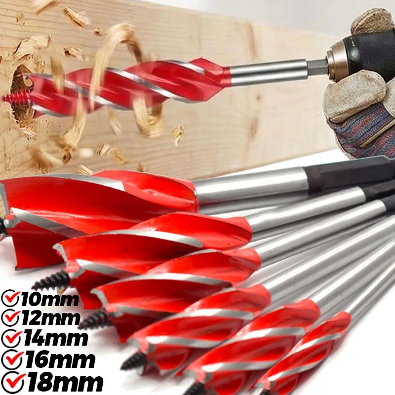 

Four Slot Four Blade Woodworking Support Drill 10-18mm Extended Door Lock Drilling Hole Opener Home Reaming Cutting Drill Bit