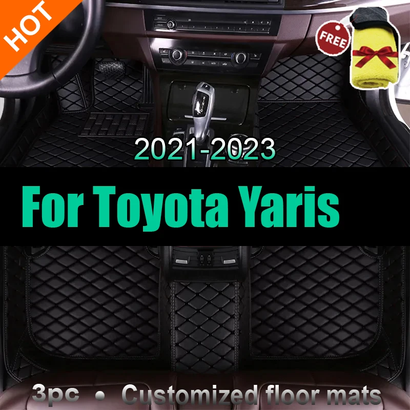 Car Floor Mats For Toyota Yaris Hybrid Mazda2 Hybrid MXPH11 2021 2022 2023 Waterproof Protective Pad Floor Cover Car Accessories