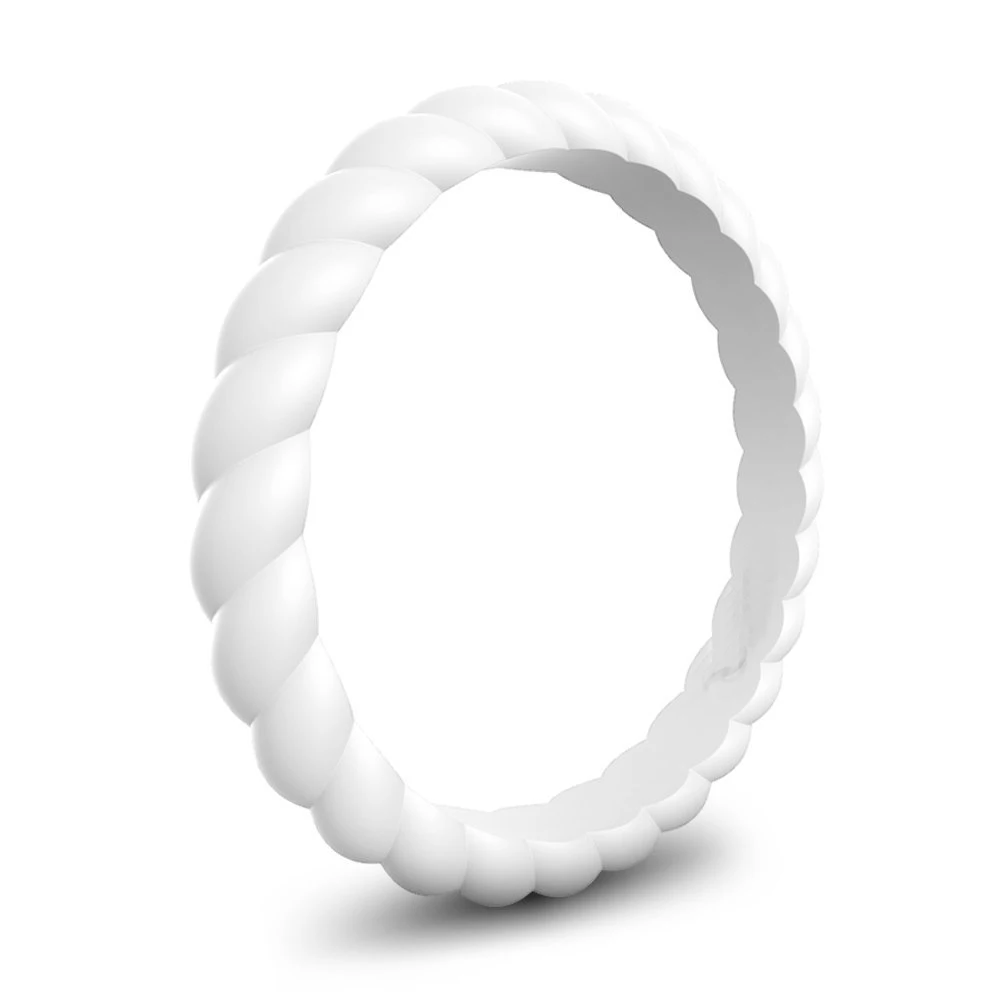 Soft and comfortable pair ring Fried Dough Twists silicone ring tricolor wedding ring