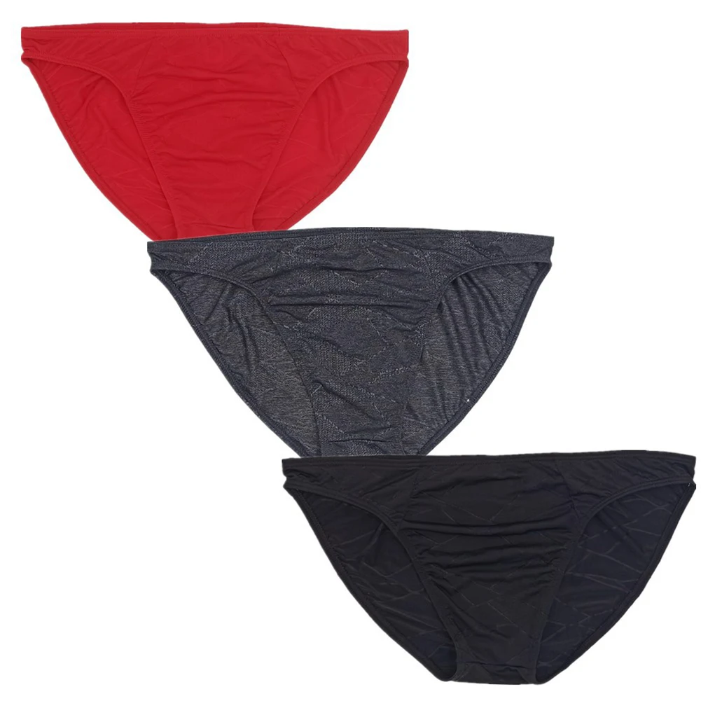 

Men's Panties Ice Silk Solid Color Lingerie Gay Sissy Bulge Pouch Underwear Breathable Underpants Ultra-Thin Briefs Knickers