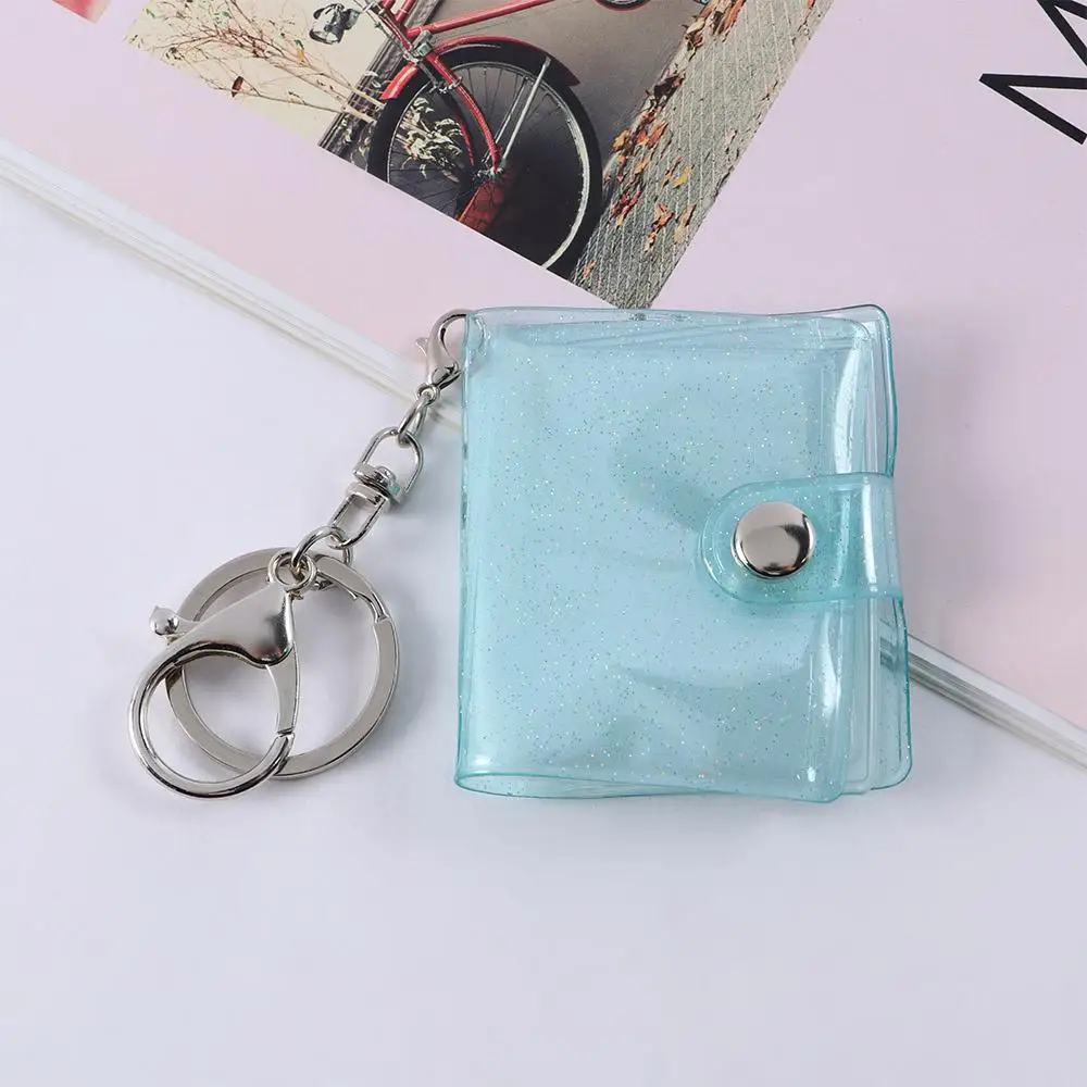 Gift Portable Card Holder Interstitial Mini Photo Holder Photo Album Keychain 1 2 Inch Card Book Keyring Card Bag