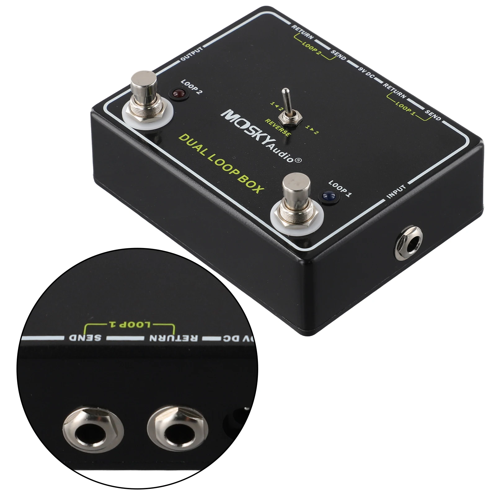 120x95x34mm Dual Loop Box Switch Between Amplifiers Easily Loop Pedal Tuning Interference Free Aluminium Enclosure