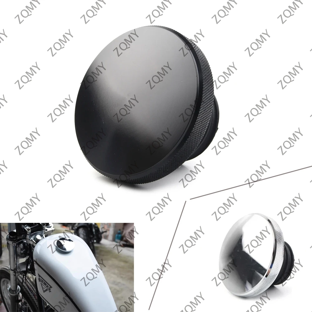 1pcs Motorcycle Vented Gas Cap Fuel Tank Cover For Harley Dyna Road King Heritage Softail 1982-up Aluminum Black/Chrome