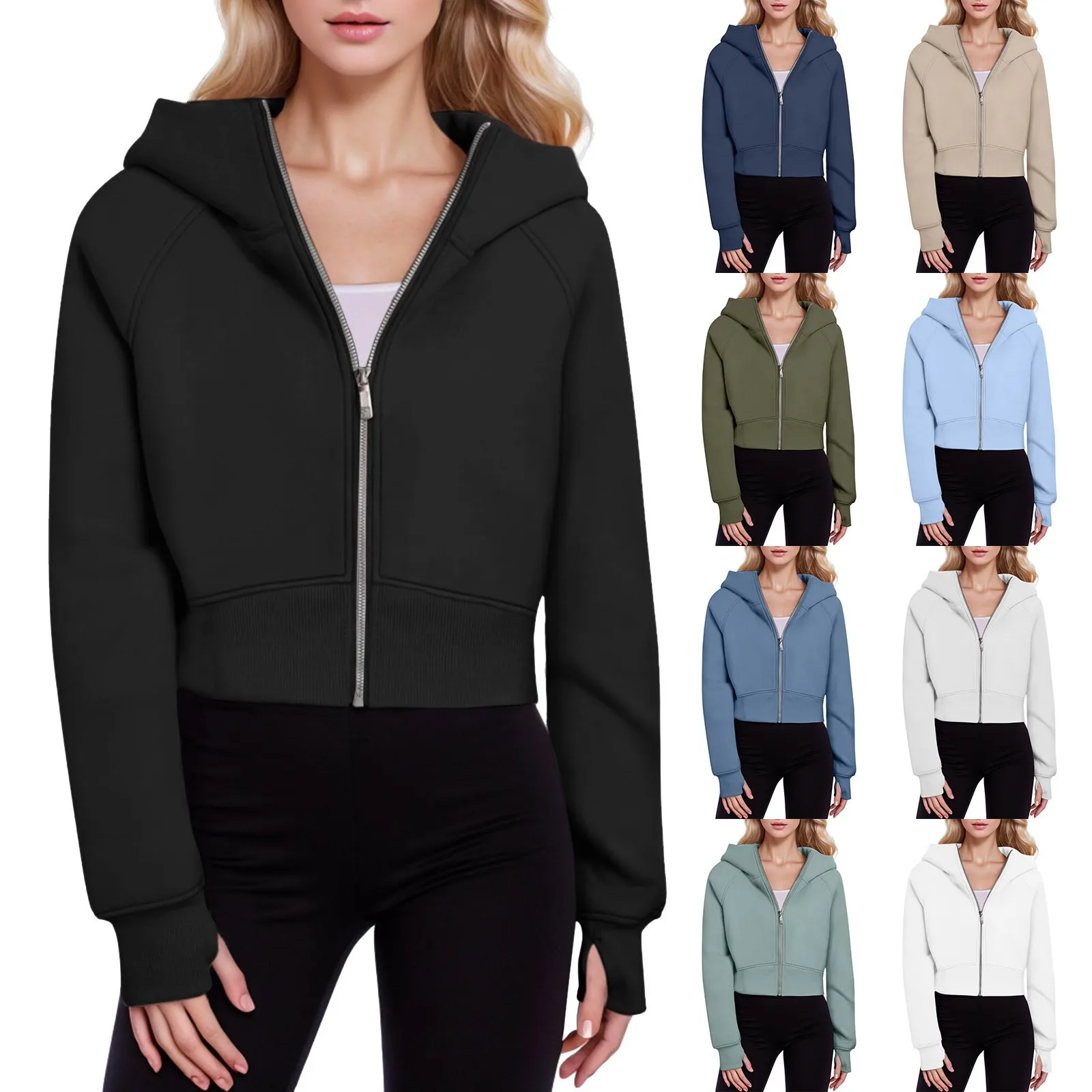 Denim Anorak Jacket Women Womens Zip Up Hoodies Cropped Sweatshirts Fall Outfits Casual Hooded Pullover Sweaters My Trench Coat