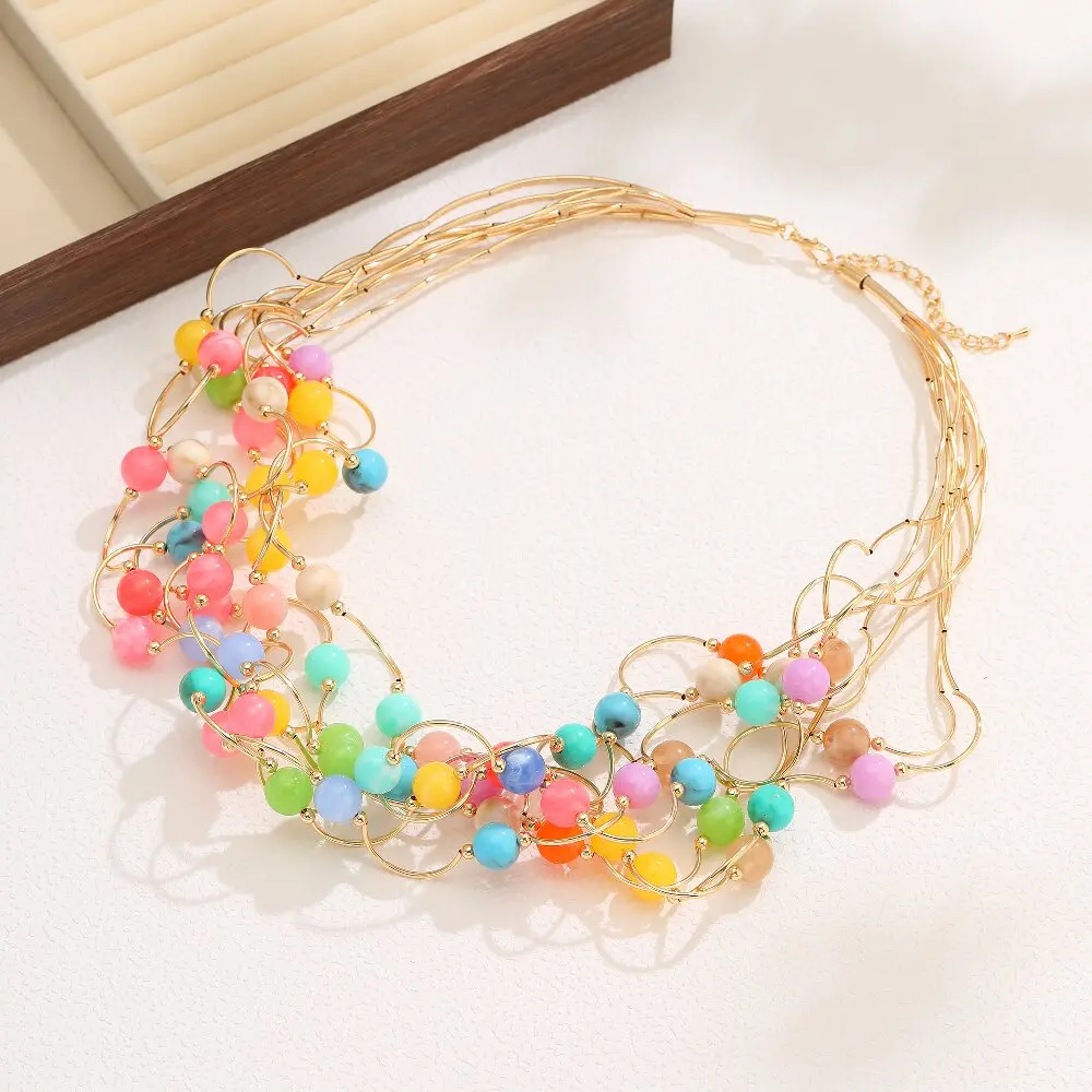 STRATHSPEY Mode Neue Lange Unregelmäßige Kupfer Rohr Halskette Für Frauen Aussage Chunky Multi Lay Schmuck – Detail 36