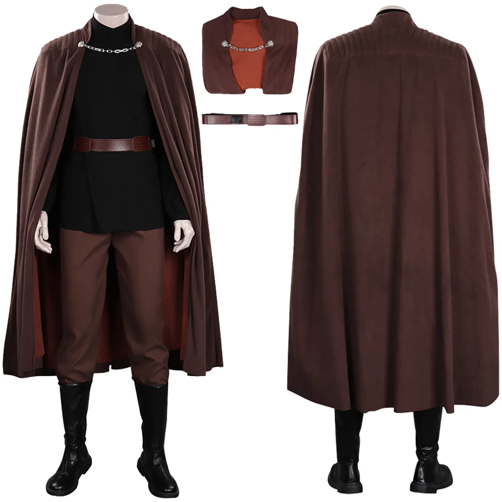 

Dooku Cosplay Fantasy Costume Movie Space Battle Superhero Disguise Outfits Cloak Belt Male Adult Men Halloween Party Suits