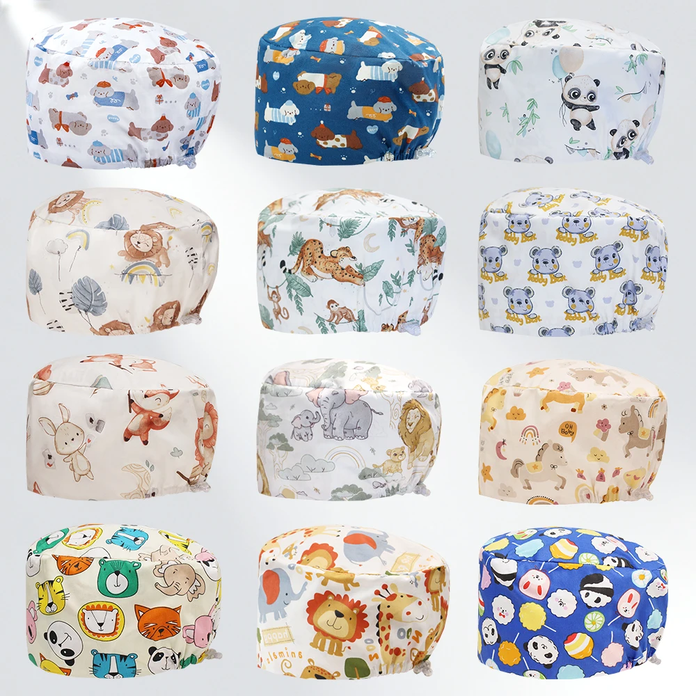 2026 Winter Cotton Nurse Caps Adjustable Dental Pet Clinic Scrubs Cap for Doctor Soft Adjustable Hospital Headwear K1233