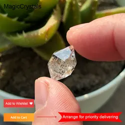 MagicCrystals Herkimer 다이아몬드 천연 원석 레이키 치유 석영 크리스탈, 방 장식, 보석 광물 선물, 1 개