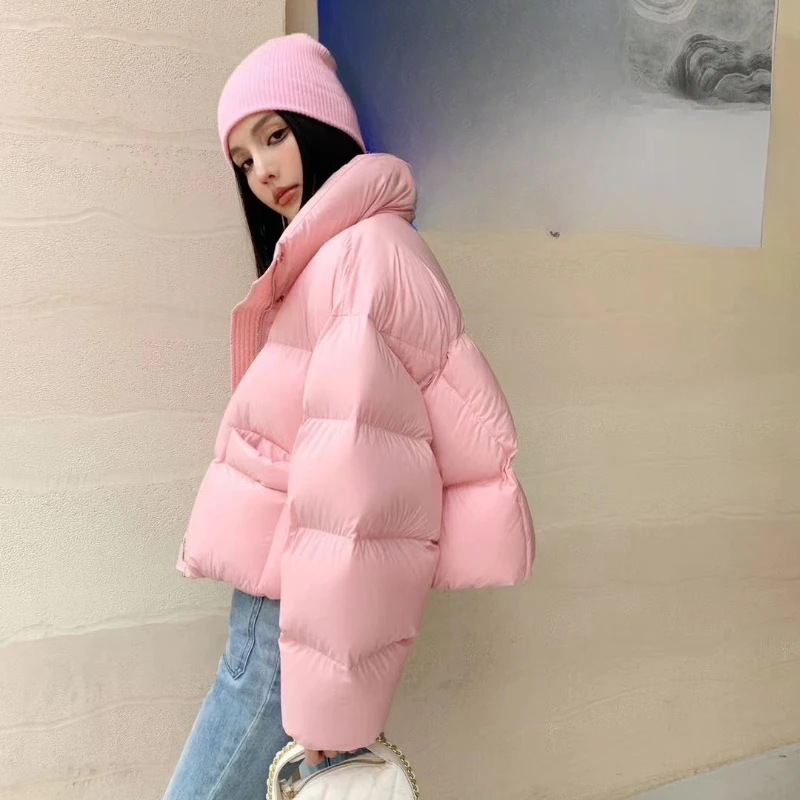 Winter Women\'s Short Warm Coat Thickened Duck Down Down Coat Women\'s Down Coat Fashion Street Style Temperament Casual Parkas