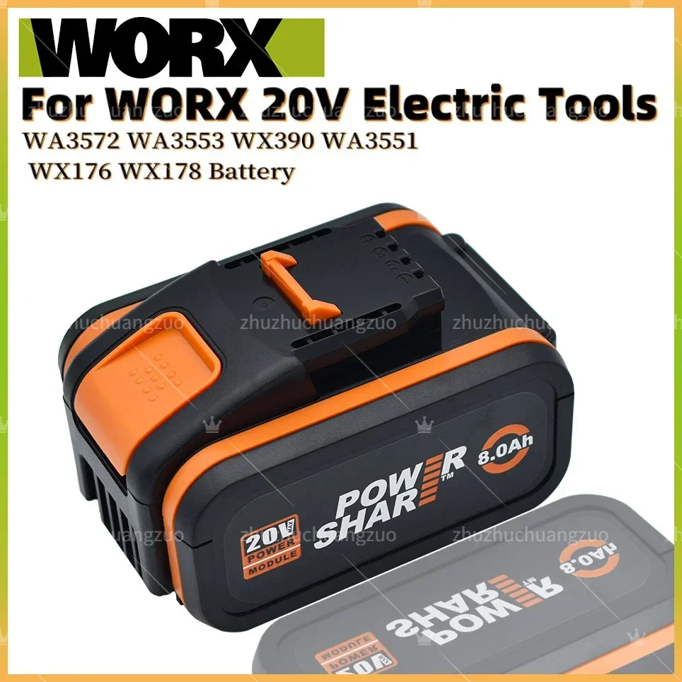 

Original Worx 20V 6.0Ah Lithium battery Rechargeable WA3553 WA3551 WA3553.1 WA3570 for All WORX Electric and Garden Tools