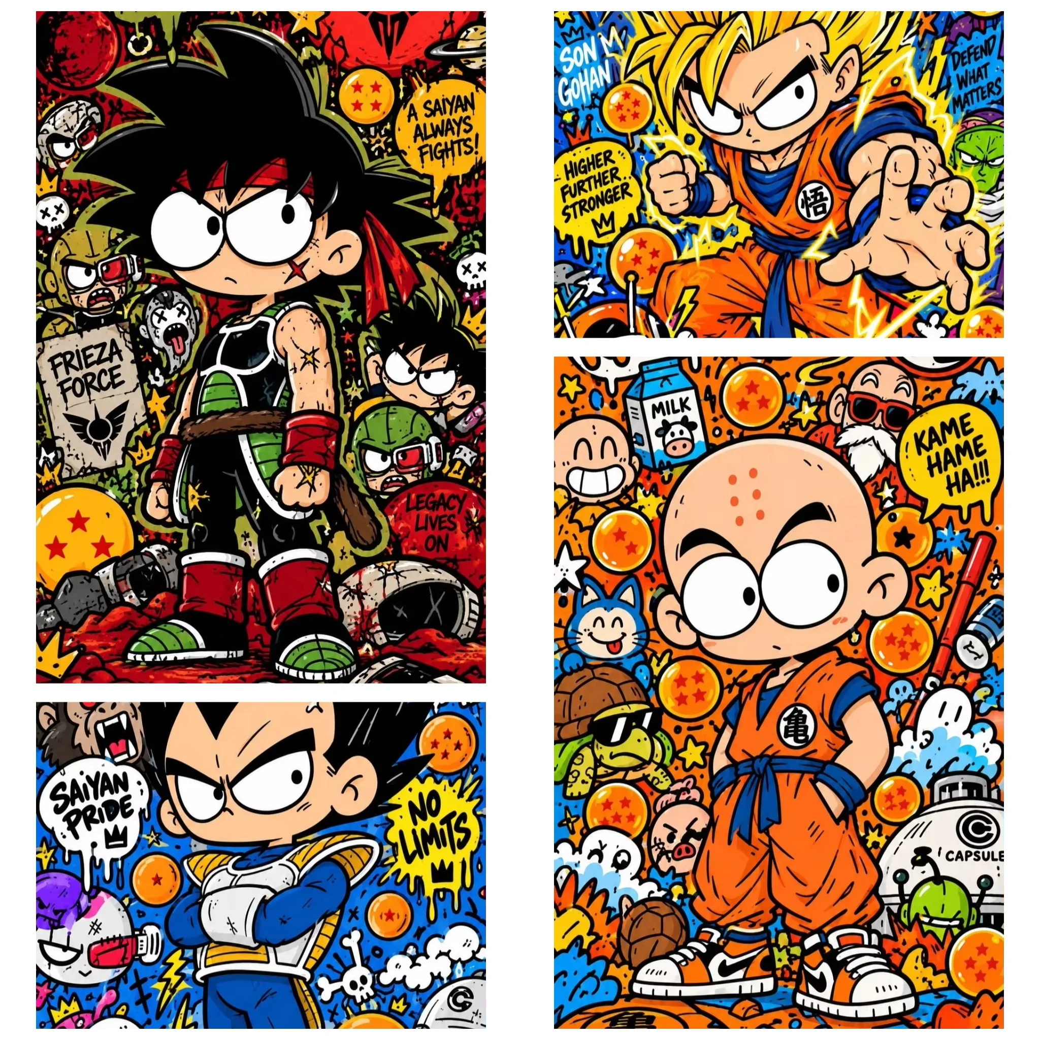 500/1000/1200/2000PCS Puzzle Dragon Ball Goku Krillin Chibi Graffiti Jigsaw Home Decor Family Interactive Gift Holiday Gifts