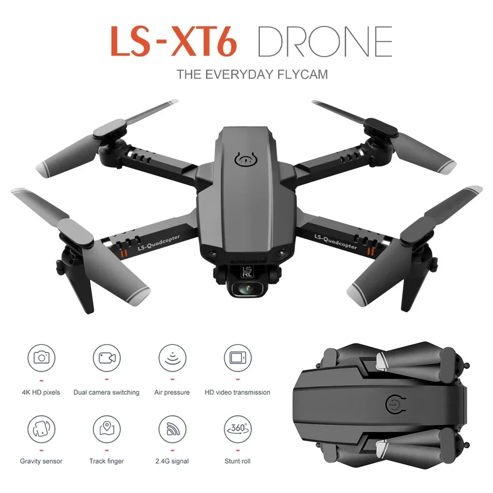 

Mini Drone XT6 4K HD Camera WiFi Fpv Air Pressure Altitude Hold Foldable Quadcopter RC Dron