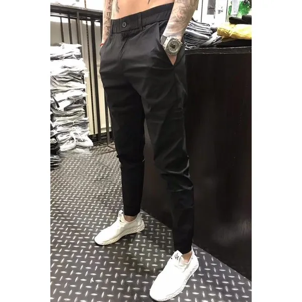 

Men's Casual Slim Fit Elastic Youthful Spring Summer Faion Trending Korean Sle Small Footed Pants Loose Long Trousers