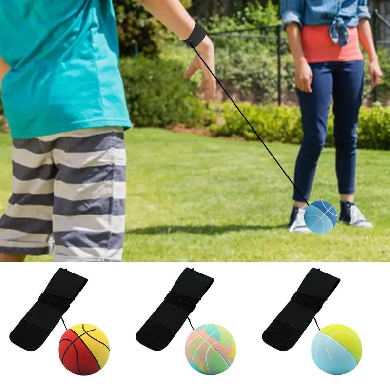 Wristband Ball Rebound Sport Return String Rubber Ball Rubber Sport Wristband Toy With Strap And String For Boys Girls Kids