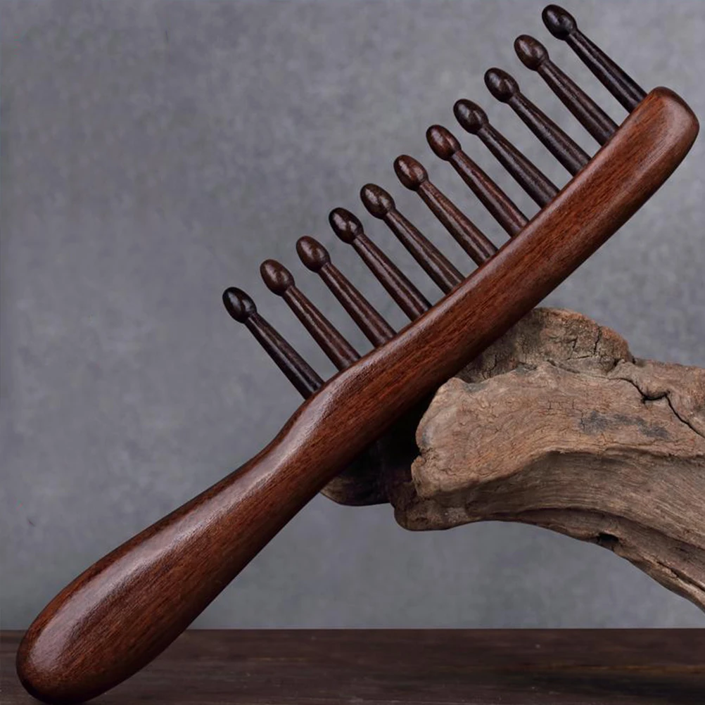 

Женский массажный распутыватель, деревянная расческа для распутывания вьющихся волос, массажная расческа для женщин, широкая расческа для вьющихся волос для мужчин