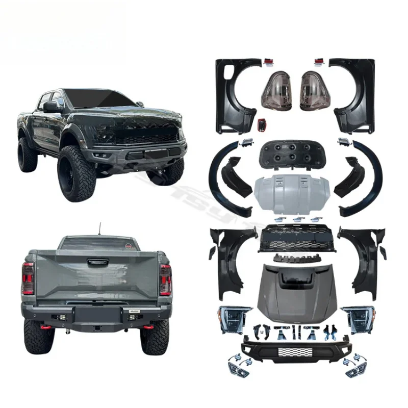 

Hot Selling Pickup Truck Body Kit Upgrade For Ranger T6 T7 T8 2022 To F150 Raptor B Style Exterior Parts