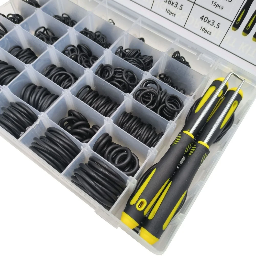 

1540 Pieces Rubber O Ring Kit with High Temperature Resistance for Plumbing Automotive Repairs with Plastic Storage Box