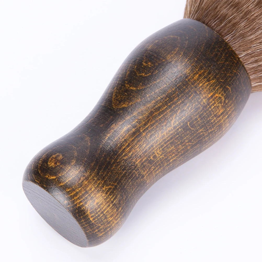 

1pc Fiber Bristle Brush Wooden Handle Brush Broken Hair Brush Portable Shaving Brush Beard Cleaning Brush