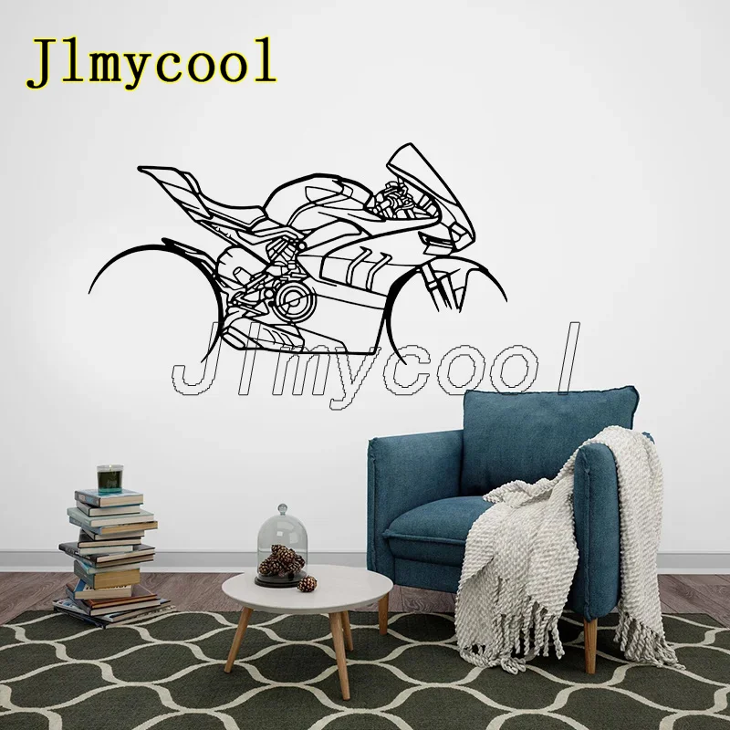 Motorcycle Silhouette Wall Art Decals Vinyl Home Decoration Room Garage Motorbike Dirt Bike Sticker Motorcycle Loves Gift