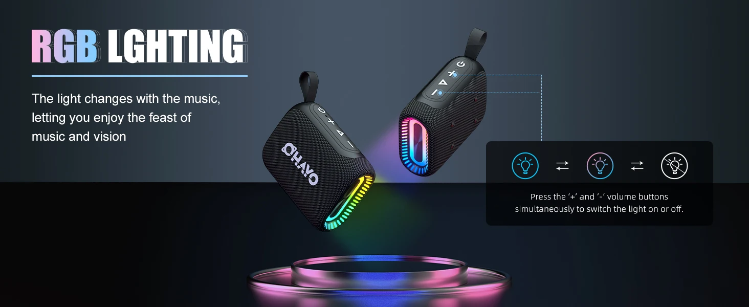 Ohayo S5 Kabelloser tragbarer Lautsprecher, Bluetooth 5.3, 10 W, lauter tiefer Bass-Sound, IP67 wasserdichter Fahrradlautsprecher mit 12 Stunden Spielzeitmikrofon – Detail 18