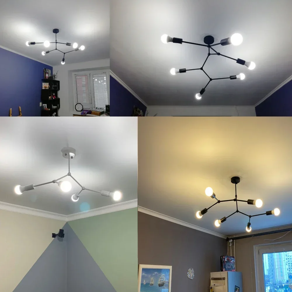 

Retro Loft Living Room Chandelier Lighting Vintage American Style Black/White Ceiling Chandelier Household Dining Room Light
