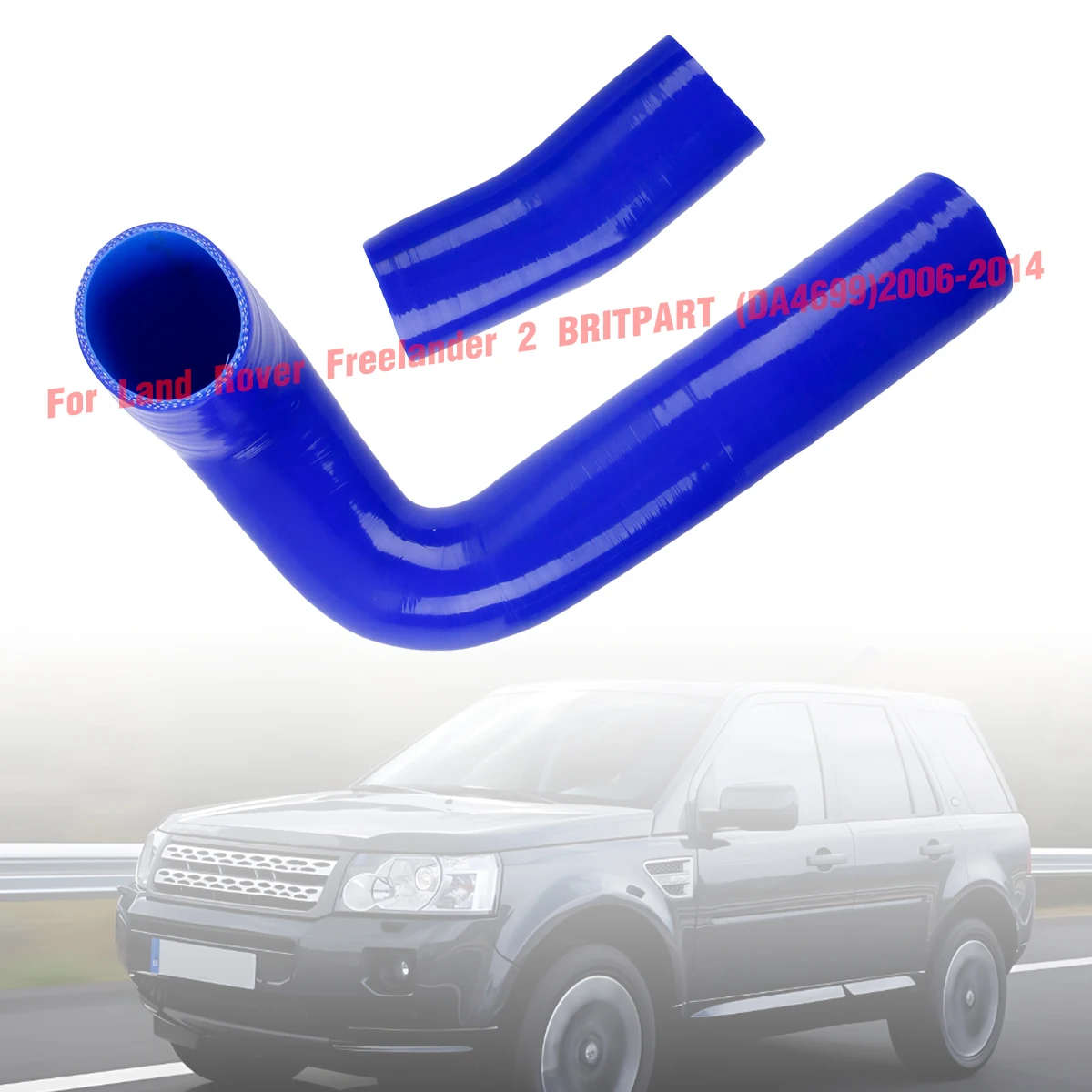 2Pcs For Land Rover Freelander 2 2006 2007 2008 2009 2010 2011 2012 2013 2014 2.2 Td4  Silicone Intercooler Hoses Kit Tubes Pipe
