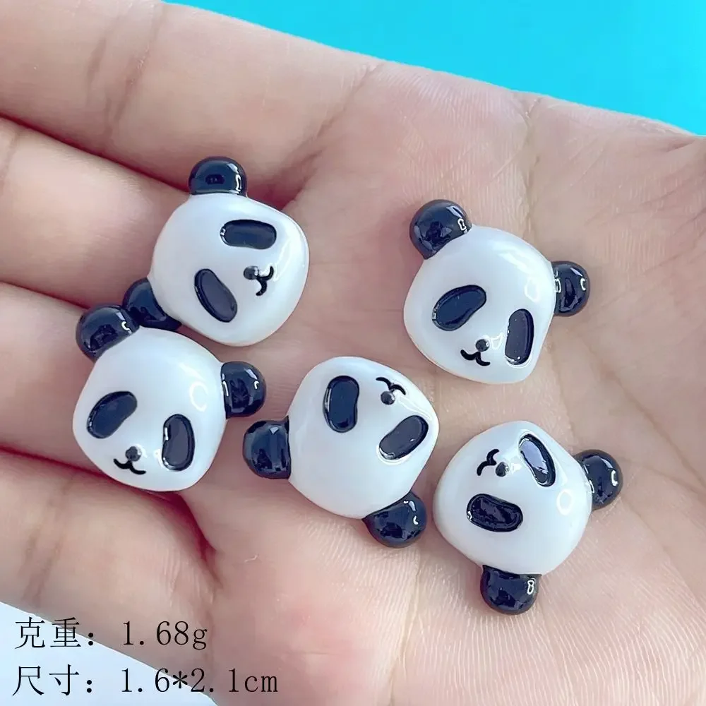 Mini Kawaii Resin Panda Miniature Figurines Flatback Cabochon DIY Charms for Scrapbooking Dollhouse