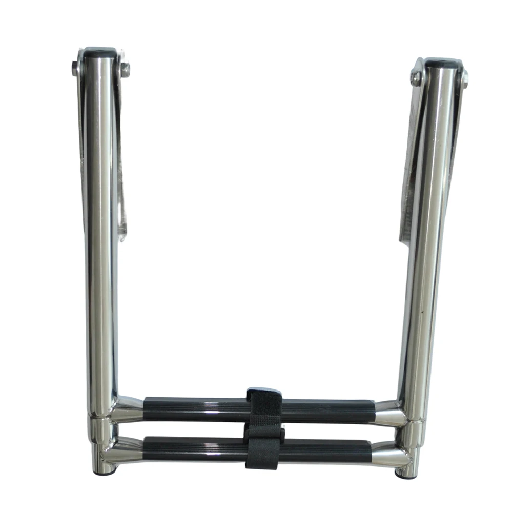 Boat Deck Ladder 2-Section Stainless Steel 304 Foldable for Yachts Speedboats Fishing Vessels 60 cm Extended Height