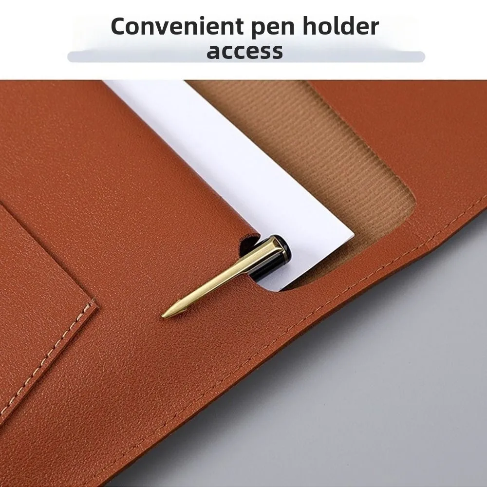 New A4 Leather Document Pouch Large Capacity Dustproof Envelope Folder Leather Briefcase Office