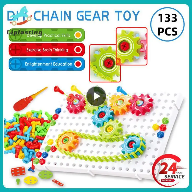 

3D Three-dimensional Assembled Nut Building BlockSet Chain Gear Disk Children's Educational Toy