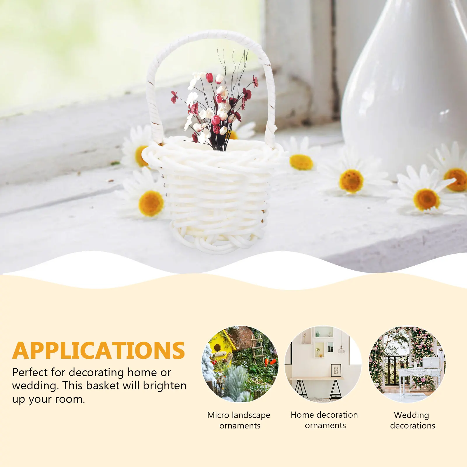 

20 шт. миниатюрных плетеных пластиковых корзин для цветов, декор для дома, свадьбы, вечеринки, микроландшафта, многофункциональные