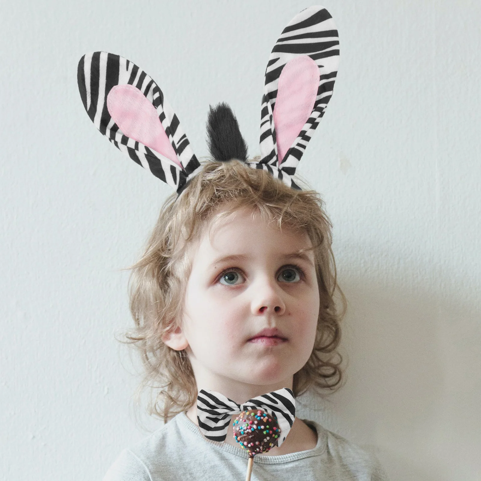 

Zebra Ear Headband Tutu Costume Set Kids Adults Soft Material Party Cosplay Halloween Animal Outfit Hair Accessories
