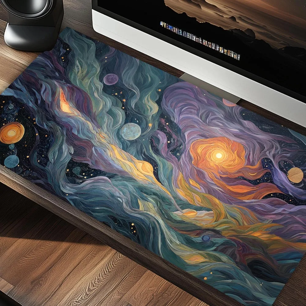 Painted Cosmos Oversized Gaming Desk Pad Mousepad XL - Giant Desk Mat XXL Big Mouse Pad - Gamer Gift TCG Playmat