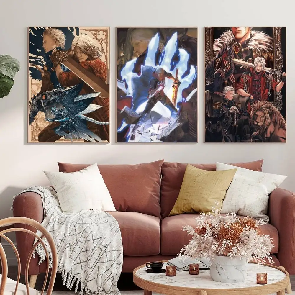 B-Devil May Cry-S-Classic Poster Canvas Painting For Living Room Home Decor Poster Fans Gifts-unframed Poster Waterproof Wall