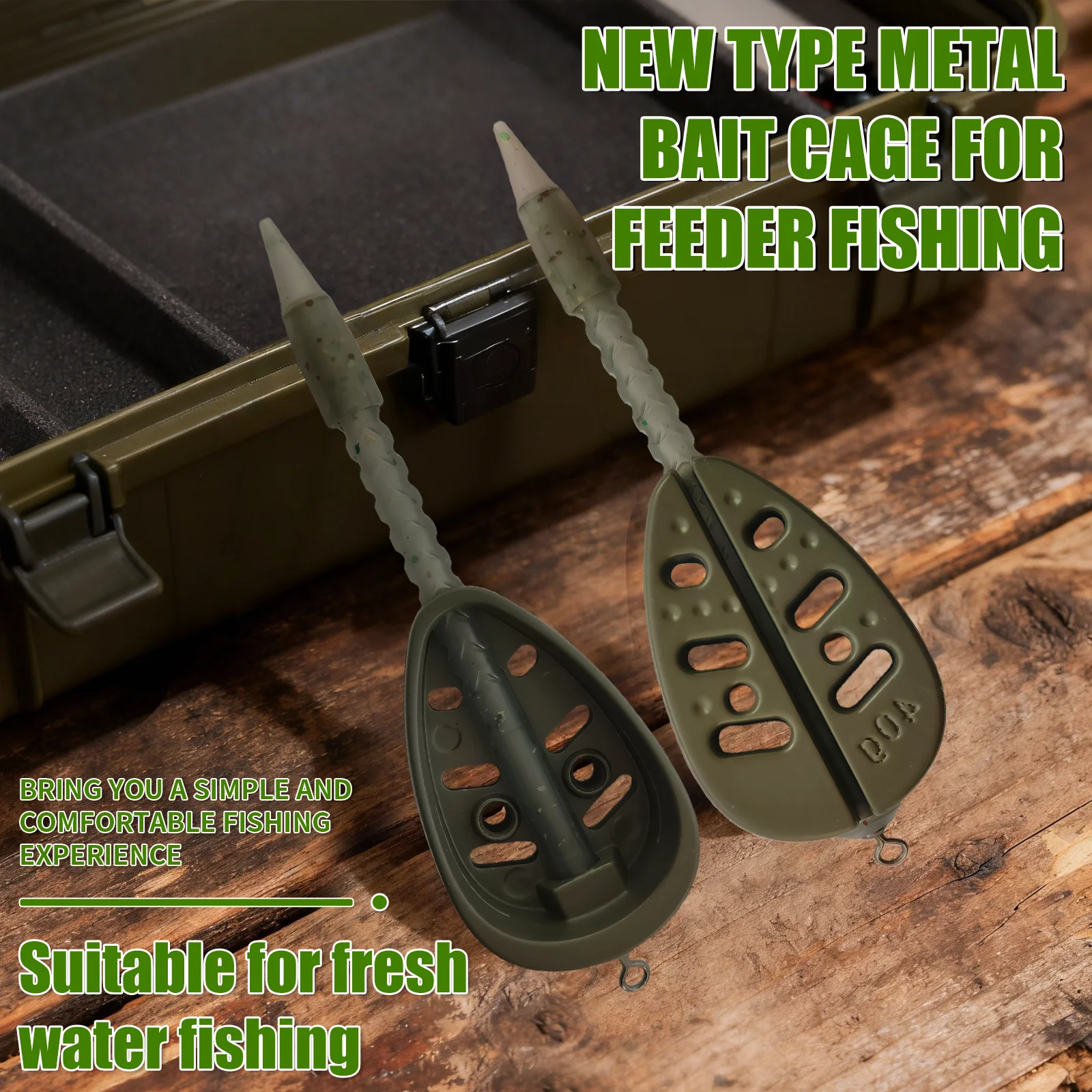 20g/30g/40g Zinc Alloy Inline Feeder, Smooth Surface Bait Cage, Fast Sinking Method Feeder for Carp & Coarse Fishing view 2