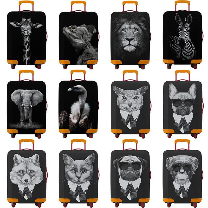 Thick Elastic Animal Luggage Protective Cover Zipper Suit for 18-32 Inch Bag Suitcase Covers Trolley Cover Travel Accessories