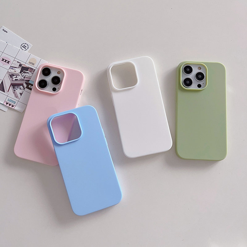  Luxury Candy Color Silicone Soft Case For iPhone 16 15 14 13 12 11 Pro Max Plus Mini Matte Frosted Cover Ultra Thin Shell Coque 