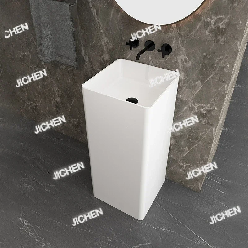 

HX Acrylic Artificial Stone Wash Basin Circular Integrated Household Column Basin Wash Table