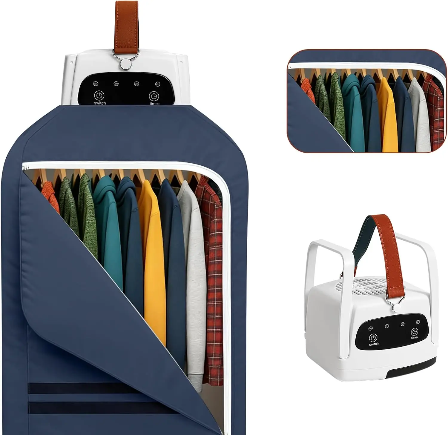 

Portable Mini Clothes Dryer, 140°F 300W Electric Dryer for Travel, Apartment, RV – Holds 7 Items (Blue)