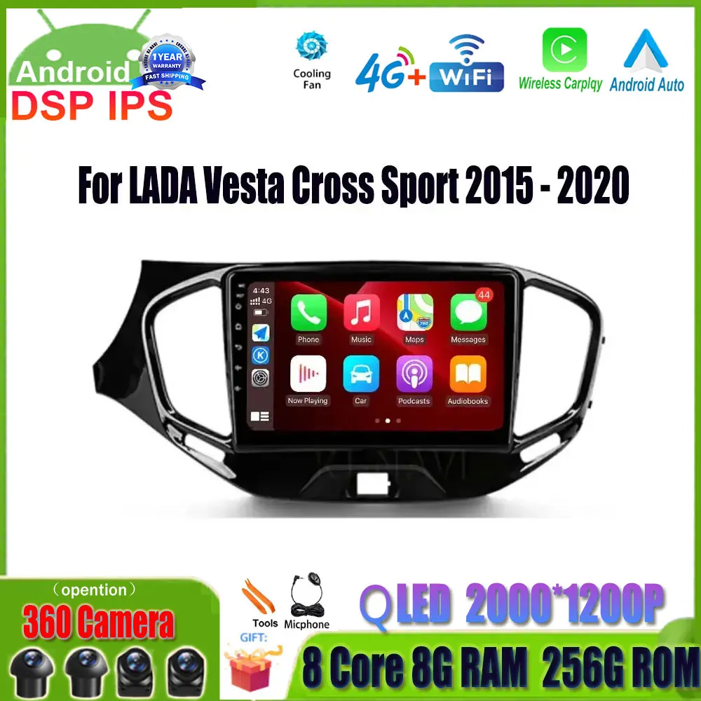 For LADA Vesta Cross Sport 2015 - 2020 Android 14 GPS Navigation Car Radio Multimedia Video Player Stereo No 2Din 2 Din DV