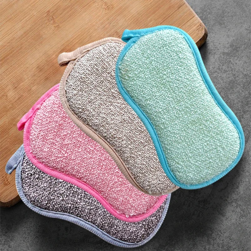 Wholesale Household Kitchen Sponge Wipe Double-Sided Sponge Dishwashing Pot Artifact Powerful Decontamination Cleaning