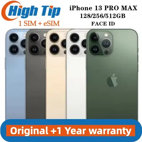 Original iPhone 13 Pro Max Unlocked 128GB 256GB 512GB ROM A15 IOS Face ID NFC  6.7" iphone 13 pro max 5G Cell Phone