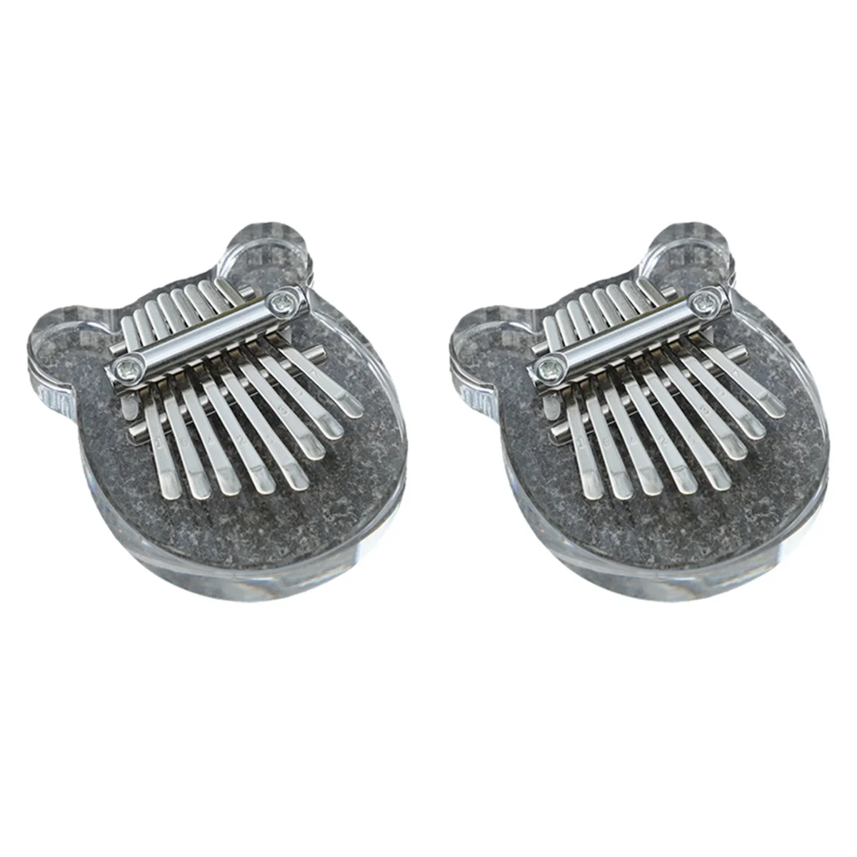 JHO_8-Key Mini Kalimba Rainbow Transparent Crystal Kalimba Finger Piano Instrument Bear